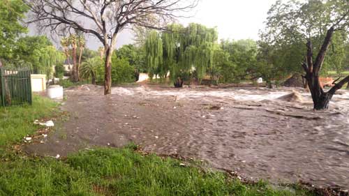 The Sandspruit in flood